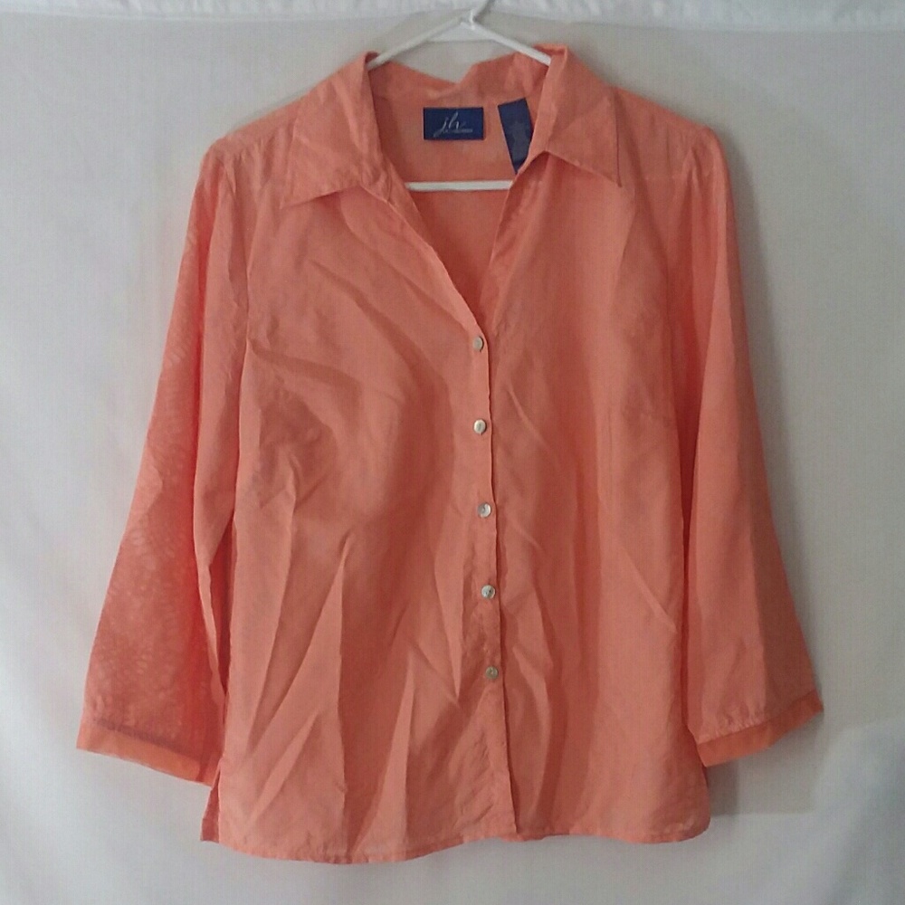 J. H. Collections ls semi-shear blouse
